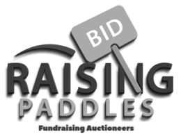 BID RAISING PADDLES FUNDRAISING AUCTIONEERS logo