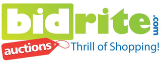 BIDRITE.COM AUCTIONS THRILL OF SHOPPING! logo