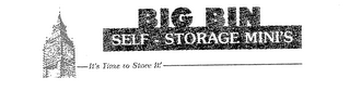 BIG BIN SELF-STORAGE MINI'S IT'S TIME TO STORE IT! logo