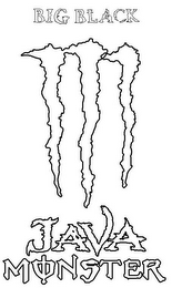 BIG BLACK M JAVA MONSTER logo