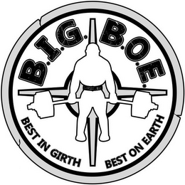 B.I.G. B.O.E. BEST IN GIRTH BEST ON EARTH logo