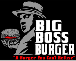 BIG BOSS BURGER "A BURGER YOU CAN'T REFUSE" logo