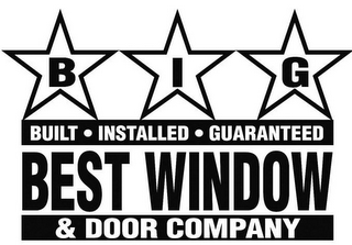 BIG BUILT · INSTALLED · GUARANTEED BEST WINDOW & DOOR COMPANY logo
