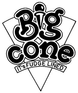 BIG CONE IT'S FUDGE LINED. logo
