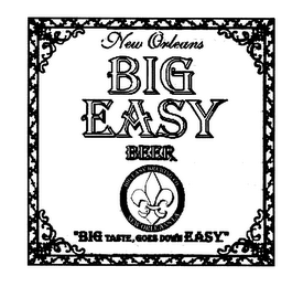 BIG EASY BEER - BIG TASTE, GOES DOWN EASY logo