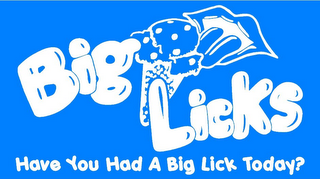 BIG LICKS HAVE YOU HAD A BIG LICK TODAY? logo