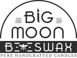BIG MOON BEESWAX PURE HANDCRAFTED CANDLES TRD MRK EST. 2017 logo
