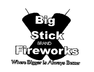 BIG STICK BRAND FIREWORKS WHERE BIGGER IS ALWAYS BETTER logo