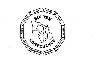 BIG TEN CONFERENCE ILLINOIS INDIANA IOWA MICHIGAN MICH. STATE MINNESOTA NORTHWESTERN OHIO STATE PURDUE WISCONSIN logo