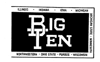 BIG TEN ILLINOIS INDIANA IOWA MICHIGAN MICHIGAN STATE MINNESOTA NORTHWESTERN OHIO STATE PURDUE WISCONSIN logo