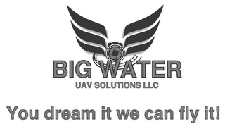 BIG WATER UAV SOLUTIONS LLC YOU DREAM IT WE CAN FLY IT! logo