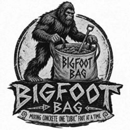 BIGFOOT BAG MIXING CONCRETE ONE 'CUBIC' FOOT AT A TIME logo