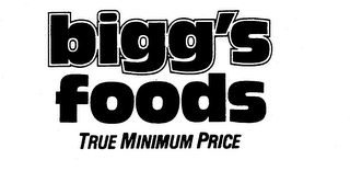 BIGG'S FOODS TRUE MINIMUM PRICE logo