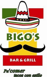 BIGO'S BAR & GRILL PA'COMER TACOS CON ESTILO logo