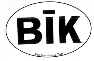 BIK BIKE BARN HOUSTON TEXAS logo