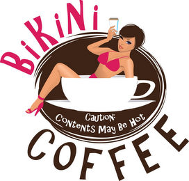 BIKINI COFFEE CAUTION: CONTENTS MAY BE HOT logo