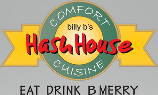 BILLY B'S HASH HOUSE COMFORT CUISINE EAT DRINK B MERRY logo