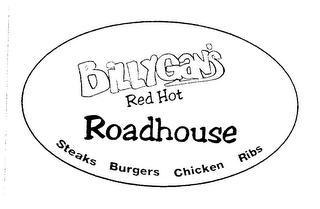 BILLYGAN'S RED HOT ROADHOUSE STEAKS BURGERS CHICKENS RIBS logo
