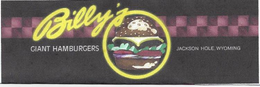 BILLY'S GIANT HAMBURGERS JACKSON HOLE, WYOMING logo