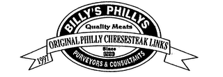 BILLY'S PHILLYS QUALITY MEATS 1997 ORIGINAL PHILLY CHEESESTEAK LINKS SINCE 1990 PURVEYORS & CONSULTANTS logo