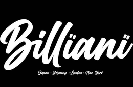 BILLÏANÏ JAPAN · GERMANY · LONDON · NEW YORK logo