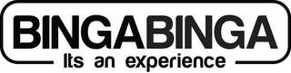 BINGABINGA ITS AN EXPERIENCE logo