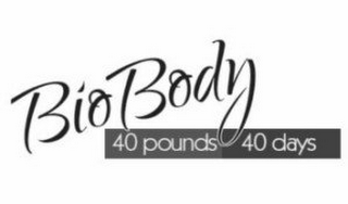 BIO BODY 40 POUNDS 40 DAYS logo