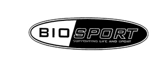 BIO SPORT SUPPORTING LIFE AND SPORT logo