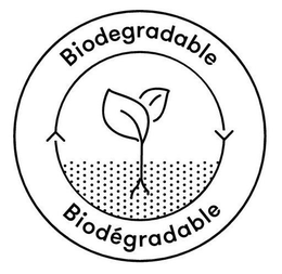 BIODEGRADABLE BIODÉGRADABLE logo