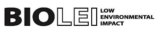 BIOLEI LOW ENVIRONMENTAL IMPACT logo