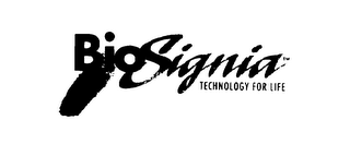 BIOSIGNIA TECHNOLOGY FOR LIFE logo