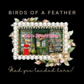 BIRDS OF A FEATHER ART PATISSERIE BIRDS OF A FEATHER GLAD YOU LANDED HERE! logo