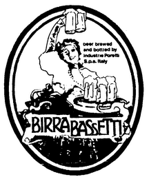 BIRRA BASSETTI BEER BREWED AND BOTTLED BY INDUSTRIE PORETTI S.P.A. ITALY logo