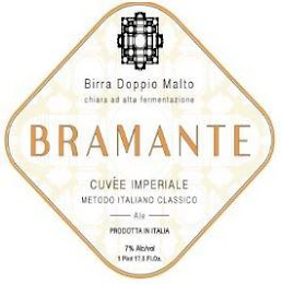 BIRRA DOPPIO MALTO, CHIARA AD ALTA FERMENTAZIONE, BRAMANTE, CUVÉE IMPERIALE, METODO ITALIANO CLASSICO, ALE, PRODOTTA IN ITALIA, 7% ALC/VOL, 1 PINT, 17.5 FL. OZ. CL logo