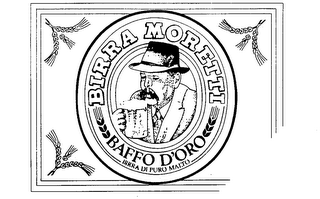 BIRRA MORETTI BAFFO D'ORO BIRRA DI PURO MALTO logo