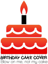 BIRTHDAY CAKE COVER BLOW ON ME, NOT MY CAKE logo