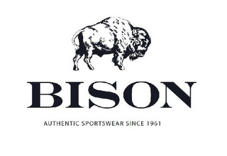 BISON AUTHENTIC SPORTSWEAR SINCE 1961 logo