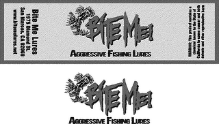 BITE ME AGGRESSIVE FISHING LURES logo