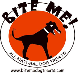 BITE ME! ALL NATURAL DOG TREATS WWW.BITEMEDOGTREATS.COM logo