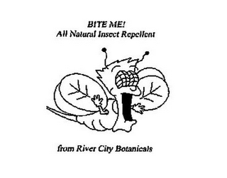 BITE ME! ALL NATURAL INSECT REPELLENT FROM RIVER CITY BOTANICALS logo