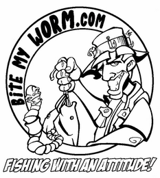 BITE MY WORM.COM FISHING WITH AN ATTITUDE! logo