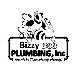 BIZZY BEE PLUMBING, INC WE MAKE YOUR HONEY HAPPY! logo