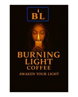 BL BURNING LIGHT COFFEE AWAKEN YOUR LIGHT logo