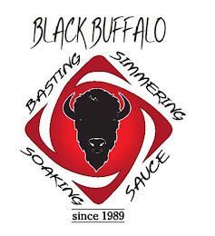 BLACK BUFFALO BASTING SIMMERING SOAKING SAUCE SINCE 1989 logo