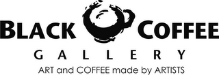 BLACK COFFEE GALLERY ART AND COFFEE MADE BY ARTISTS logo