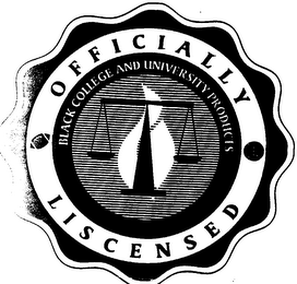 BLACK COLLEGE AND UNIVERSITY PRODUCTS OFFICIALLY LISCENSED logo