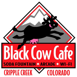BLACK COW CAFE SODA FOUNTAIN ARCADE WI-FI CRIPPLE CREEK COLORADO logo