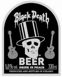 BLACK DEATH BEER DRINK IN PEACE logo