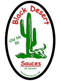 BLACK DESERT SAUCES ALL NATURAL OLD NO.56 BLACKDESERTSAUCES.COM logo