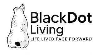 BLACK DOT LIVING LIFE LIVED FACE FORWARD logo